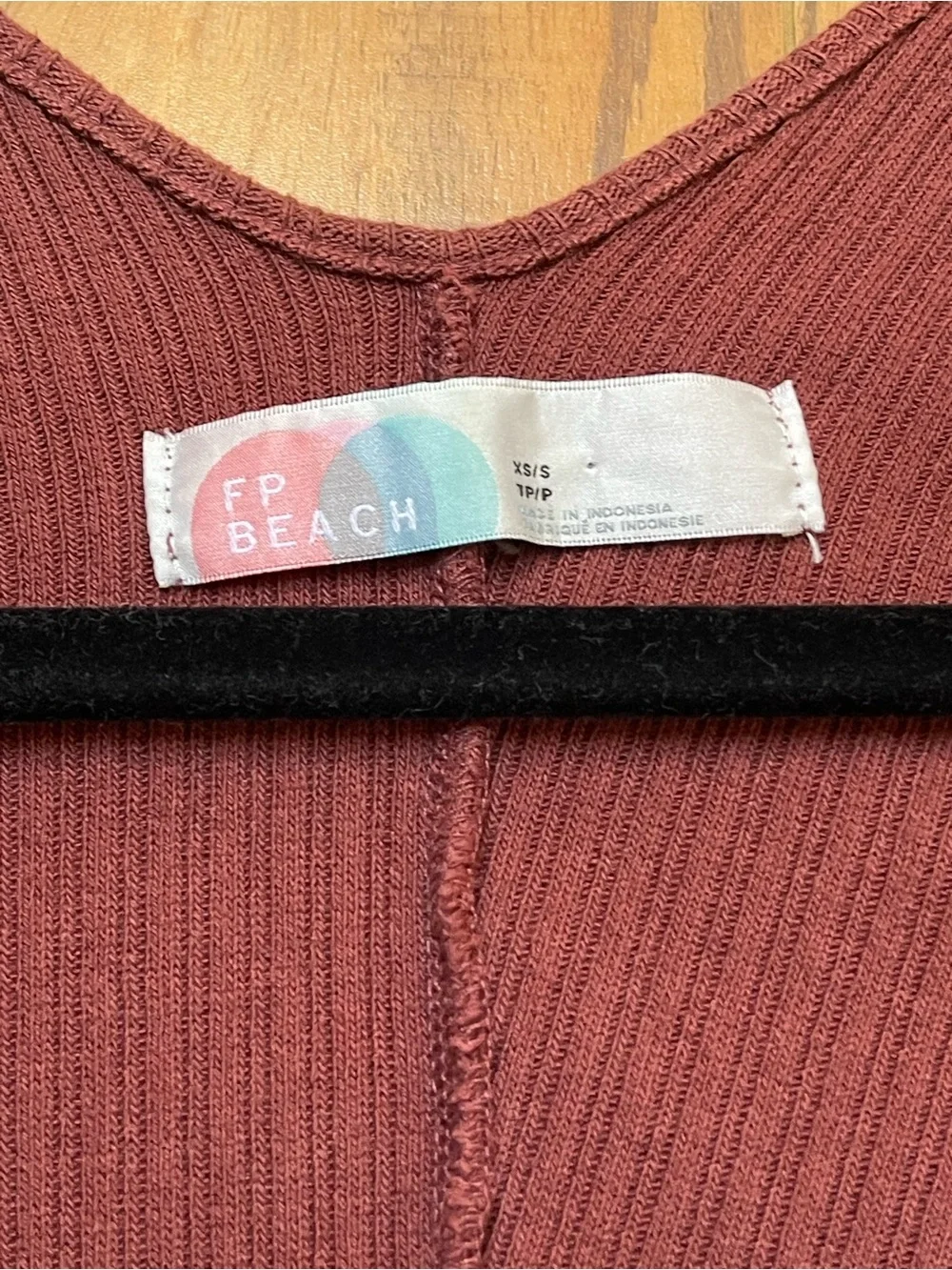 Free People FP Beach Ribbed Cocoon Cardigan Burgundy Size XS/S